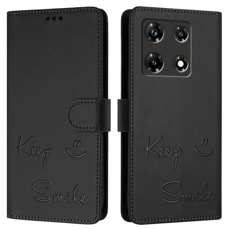 For Infinix Note 30 Pro / Note 30 5G Smile Embossing RFID Leather Phone Case
