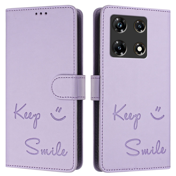 For Infinix Note 30 Pro / Note 30 5G Smile Embossing RFID Leather Phone Case