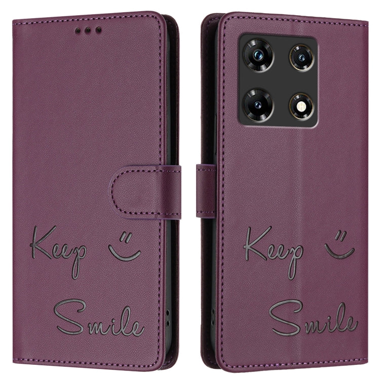 For Infinix Note 30 Pro / Note 30 5G Smile Embossing RFID Leather Phone Case