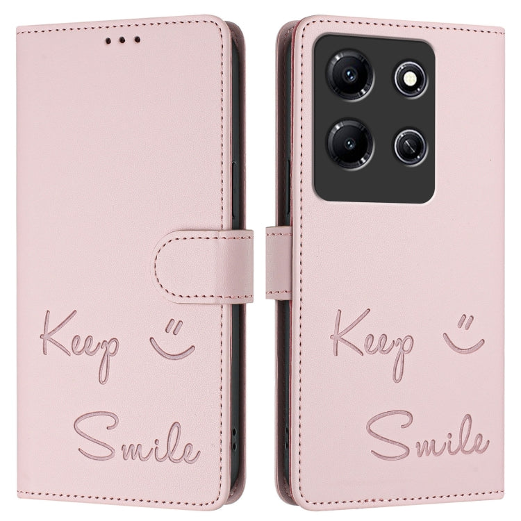 For Infinix Note 30i Smile Embossing RFID Leather Phone Case