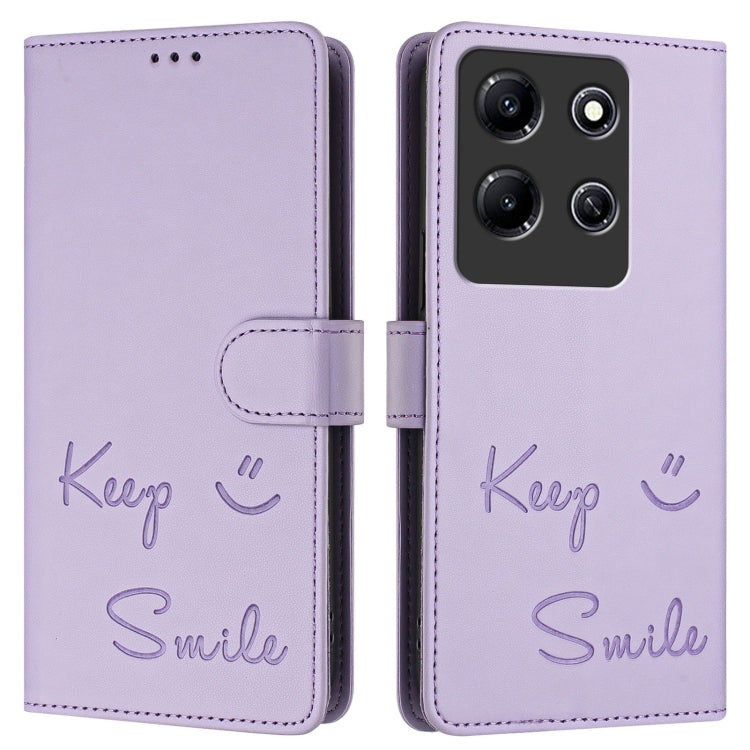 For Infinix Note 30i Smile Embossing RFID Leather Phone Case