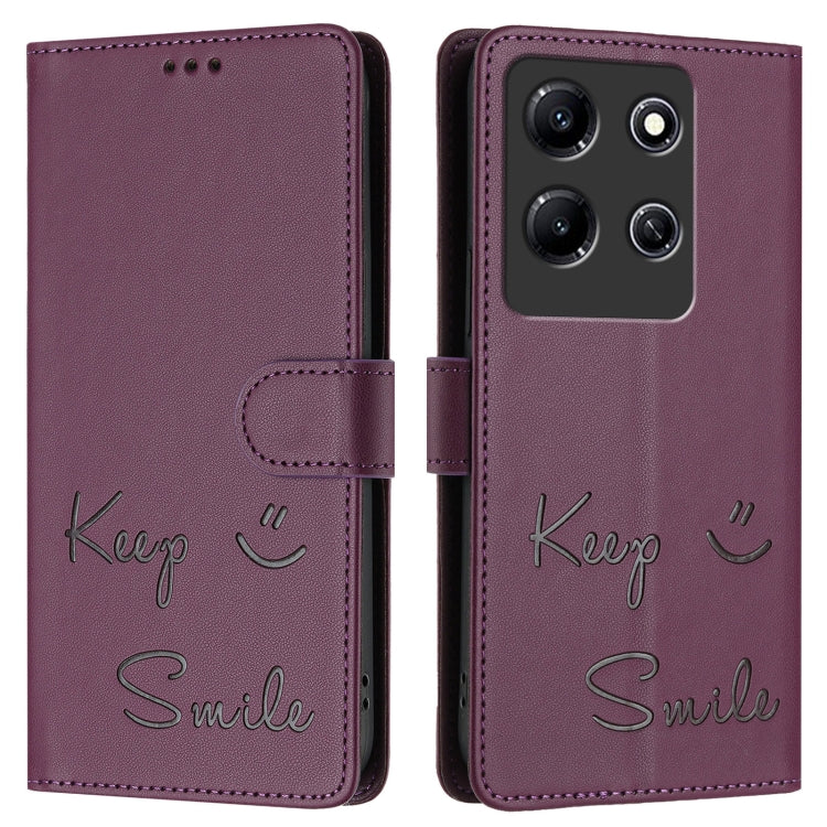 For Infinix Note 30i Smile Embossing RFID Leather Phone Case