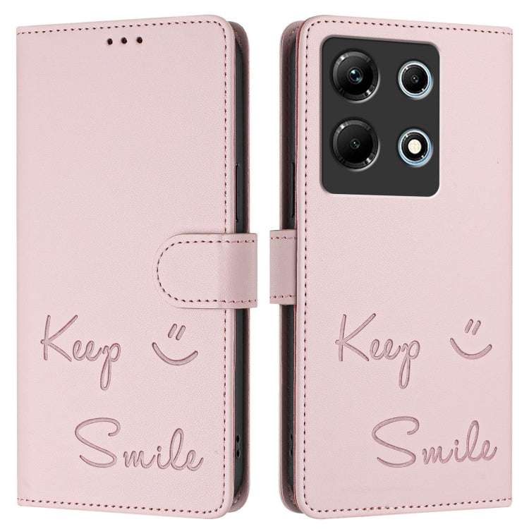 For Infinix Note 30 4G X6833B Smile Embossing RFID Leather Phone Case