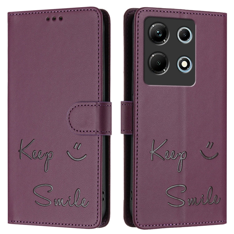 For Infinix Note 30 4G X6833B Smile Embossing RFID Leather Phone Case