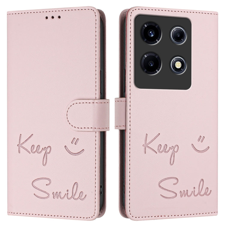 For Infinix Note 30 VIP Smile Embossing RFID Leather Phone Case