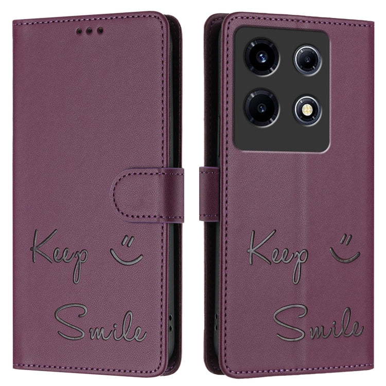 For Infinix Note 30 VIP Smile Embossing RFID Leather Phone Case