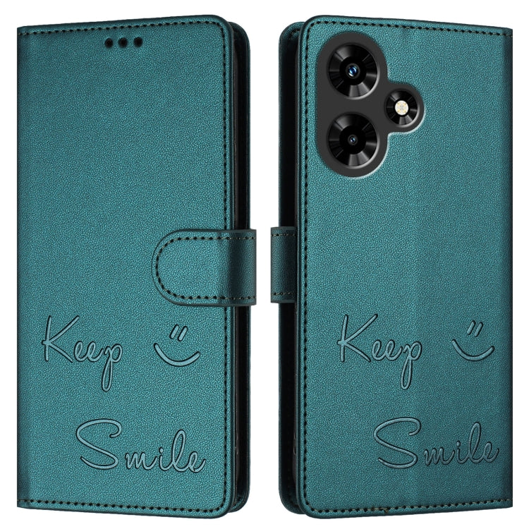 For Infinix Hot 30i Smile Embossing RFID Leather Phone Case
