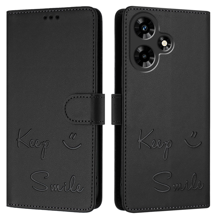 For Infinix Hot 30 4G Smile Embossing RFID Leather Phone Case