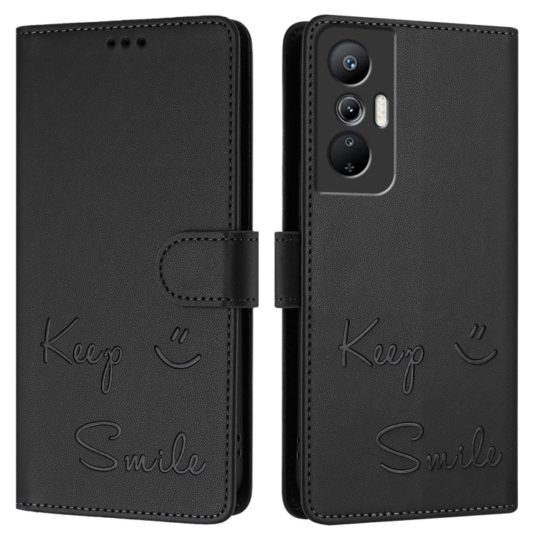 For Infinix Hot 20S / Hot 20 Pro Smile Embossing RFID Leather Phone Case