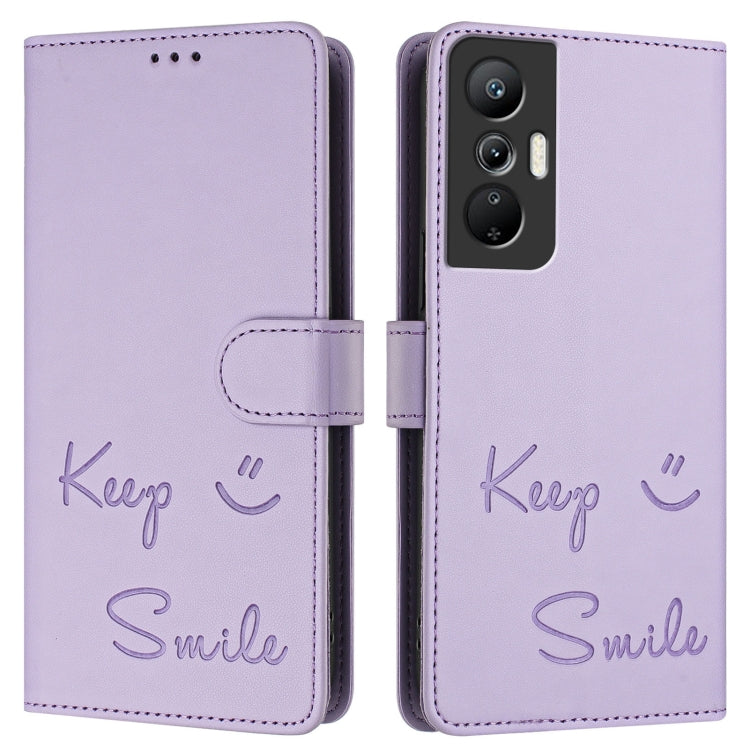For Infinix Hot 20S / Hot 20 Pro Smile Embossing RFID Leather Phone Case