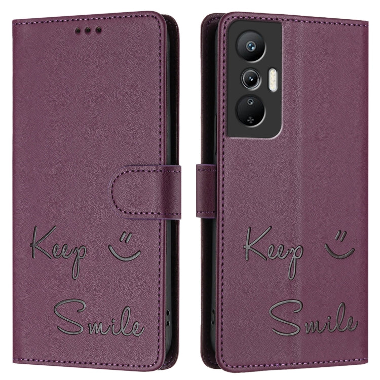 For Infinix Hot 20S / Hot 20 Pro Smile Embossing RFID Leather Phone Case