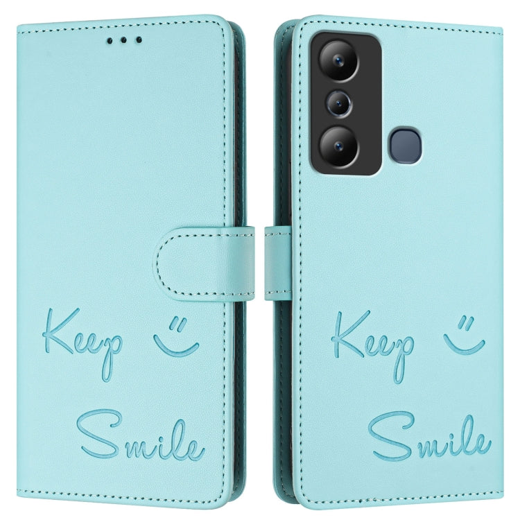 For Infinix Hot 20i X665E Smile Embossing RFID Leather Phone Case