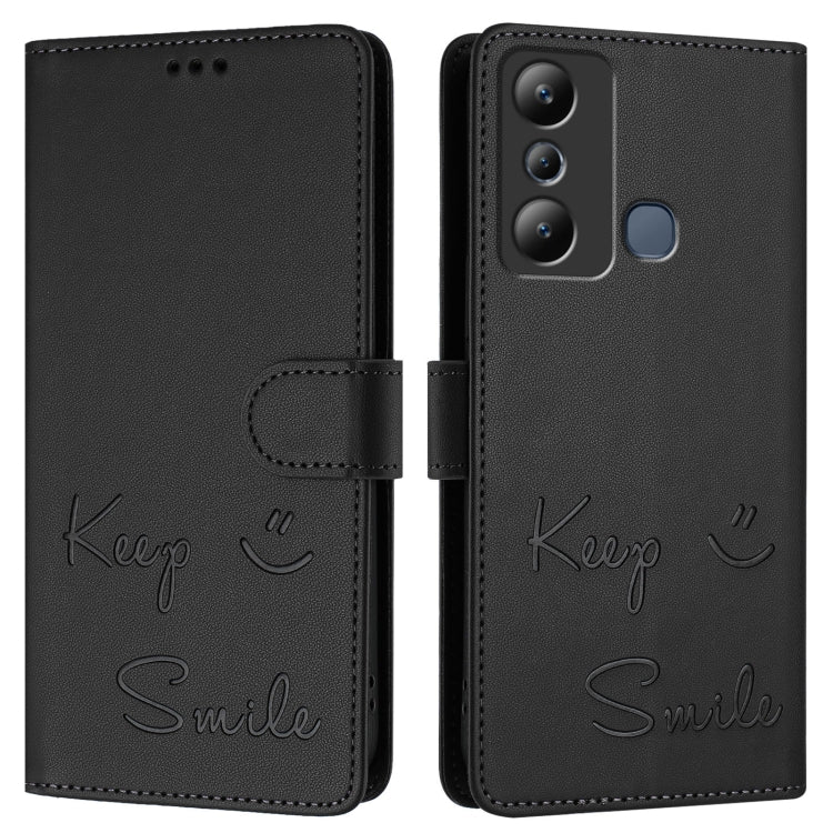 For Infinix Hot 20i X665E Smile Embossing RFID Leather Phone Case