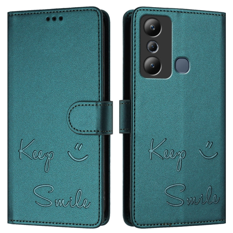 For Infinix Hot 20i X665E Smile Embossing RFID Leather Phone Case