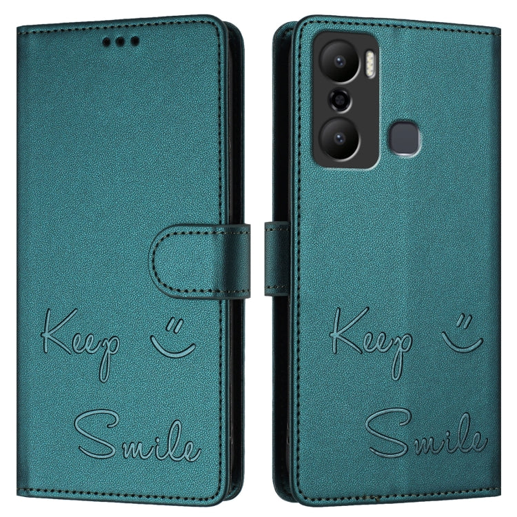 For Infinix Hot 20 Play Smile Embossing RFID Leather Phone Case