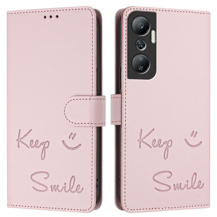 For Infinix Hot 20 4G X6826 Smile Embossing RFID Leather Phone Case