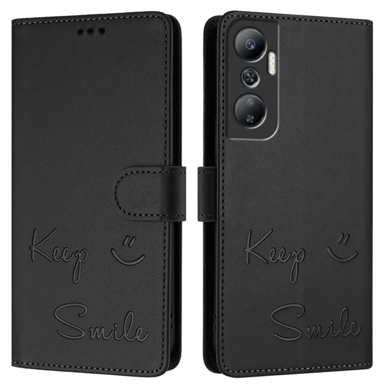 For Infinix Hot 20 4G X6826 Smile Embossing RFID Leather Phone Case