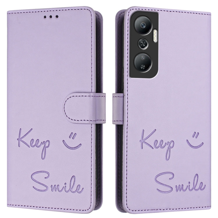 For Infinix Hot 20 4G X6826 Smile Embossing RFID Leather Phone Case