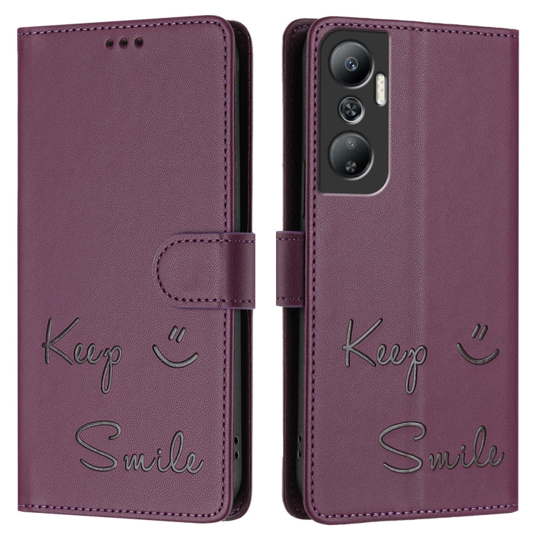 For Infinix Hot 20 4G X6826 Smile Embossing RFID Leather Phone Case