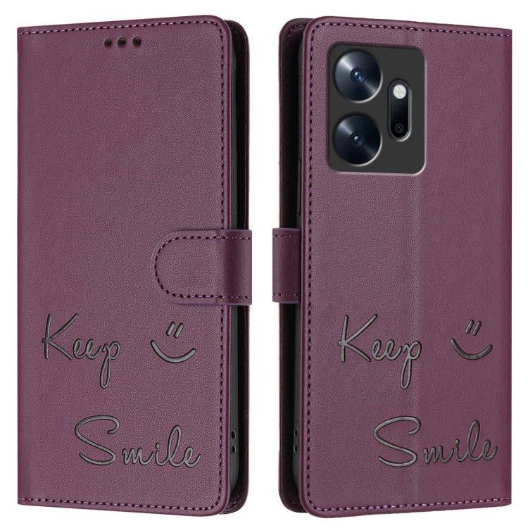 For Infinix Zero 20 Smile Embossing RFID Leather Phone Case