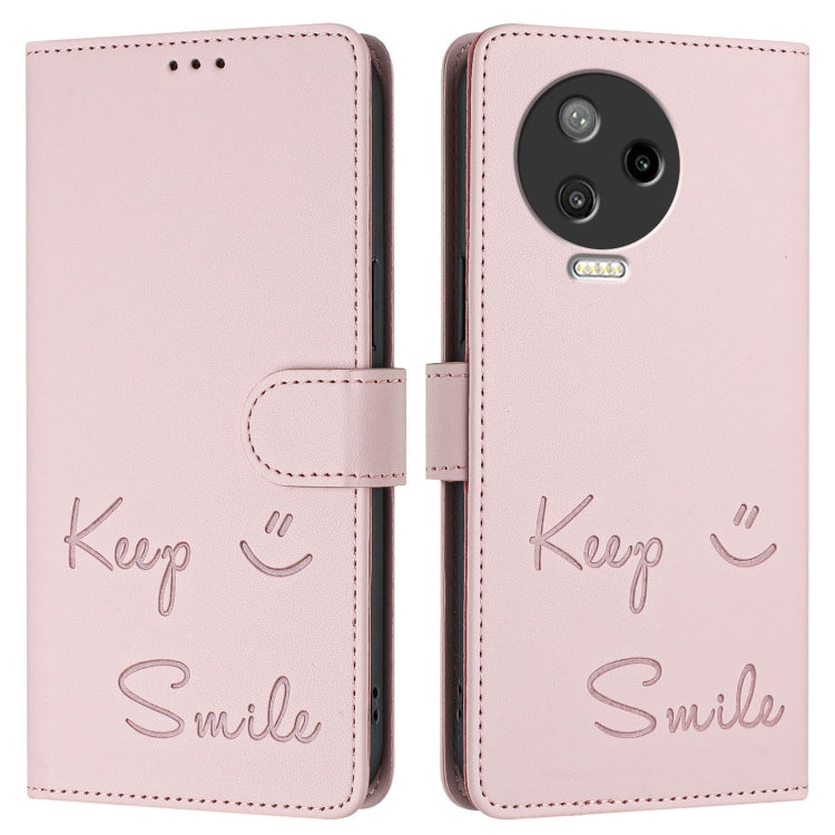 For Infinix Note 12 Pro 4G / Note 12 2023 Smile Embossing RFID Leather Phone Case