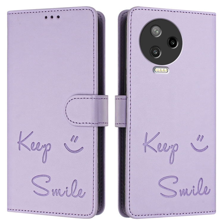For Infinix Note 12 Pro 4G / Note 12 2023 Smile Embossing RFID Leather Phone Case