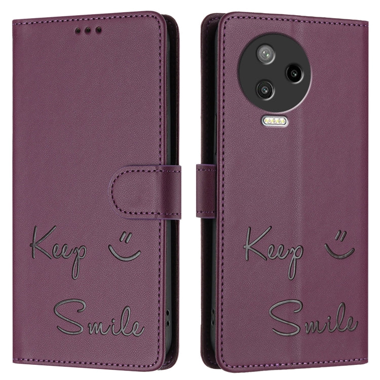 For Infinix Note 12 Pro 4G / Note 12 2023 Smile Embossing RFID Leather Phone Case