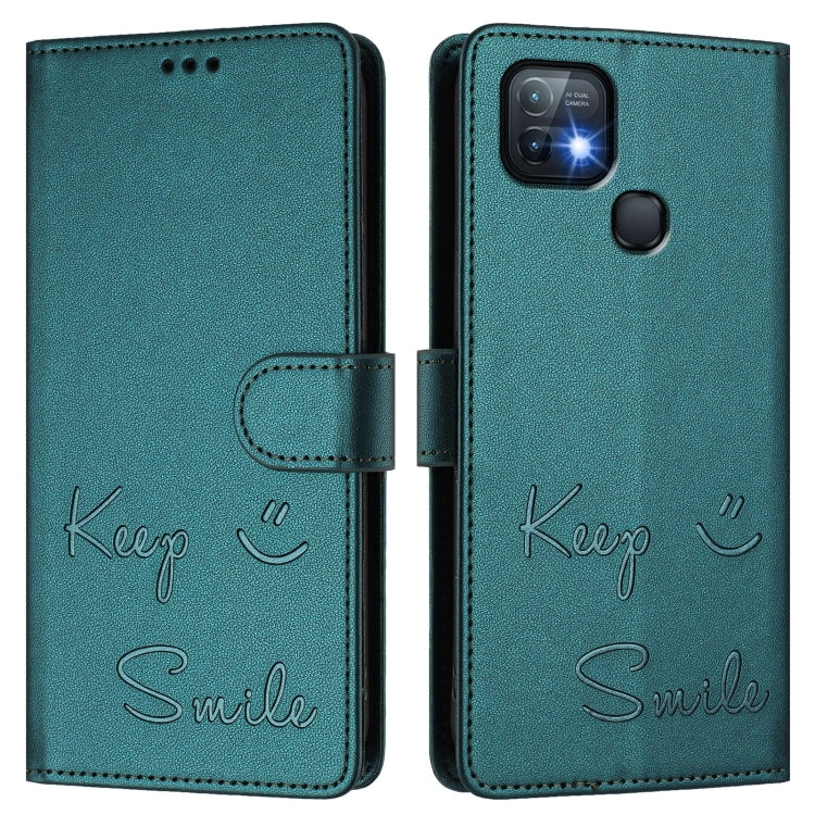 For Infinix Hot 10i Smile Embossing RFID Leather Phone Case