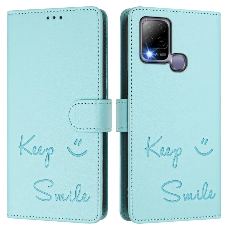 For Infinix Hot 10T / 10S Smile Embossing RFID Leather Phone Case
