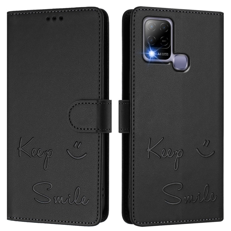 For Infinix Hot 10T / 10S Smile Embossing RFID Leather Phone Case