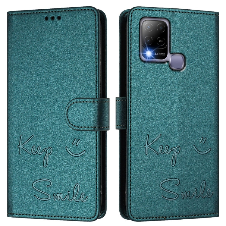 For Infinix Hot 10T / 10S Smile Embossing RFID Leather Phone Case