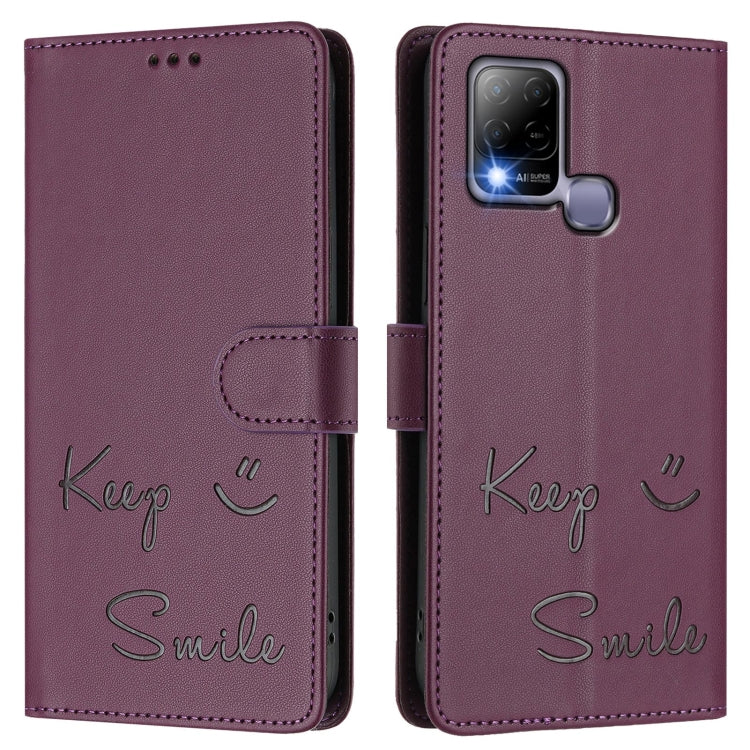 For Infinix Hot 10T / 10S Smile Embossing RFID Leather Phone Case