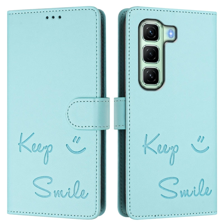 For Infinix Hot 50 5G Smile Embossing RFID Leather Phone Case