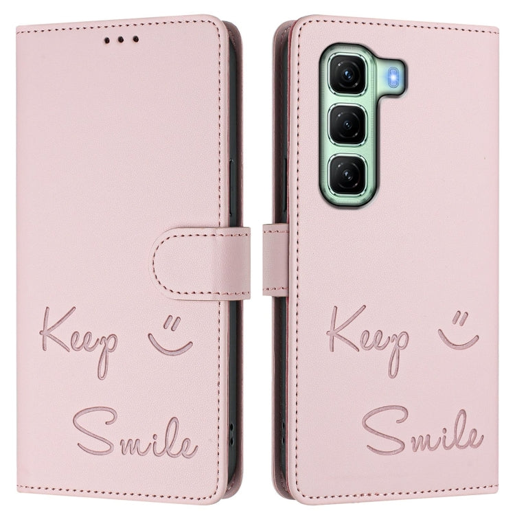 For Infinix Hot 50 5G Smile Embossing RFID Leather Phone Case