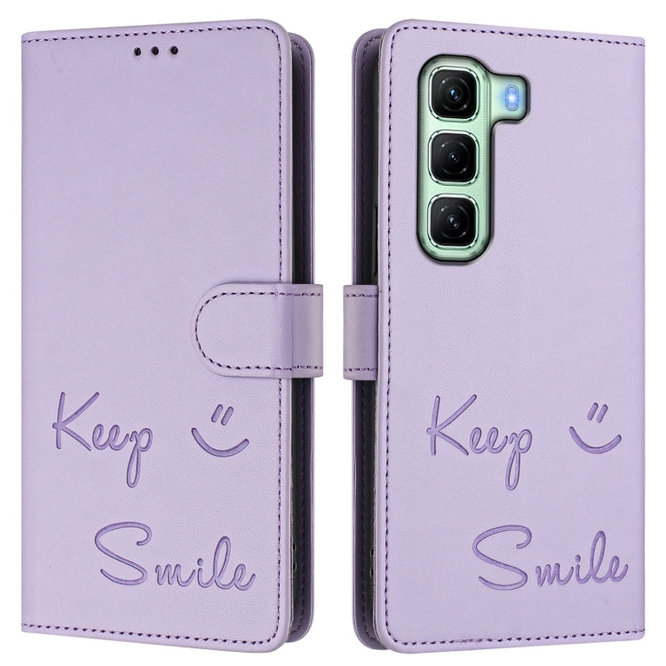 For Infinix Hot 50 5G Smile Embossing RFID Leather Phone Case