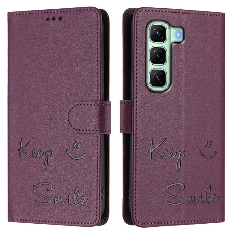 For Infinix Hot 50 5G Smile Embossing RFID Leather Phone Case