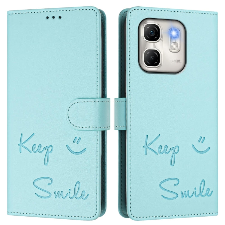 For Infinix Hot 50i 5G / Smart 9 4G Smile Embossing RFID Leather Phone Case