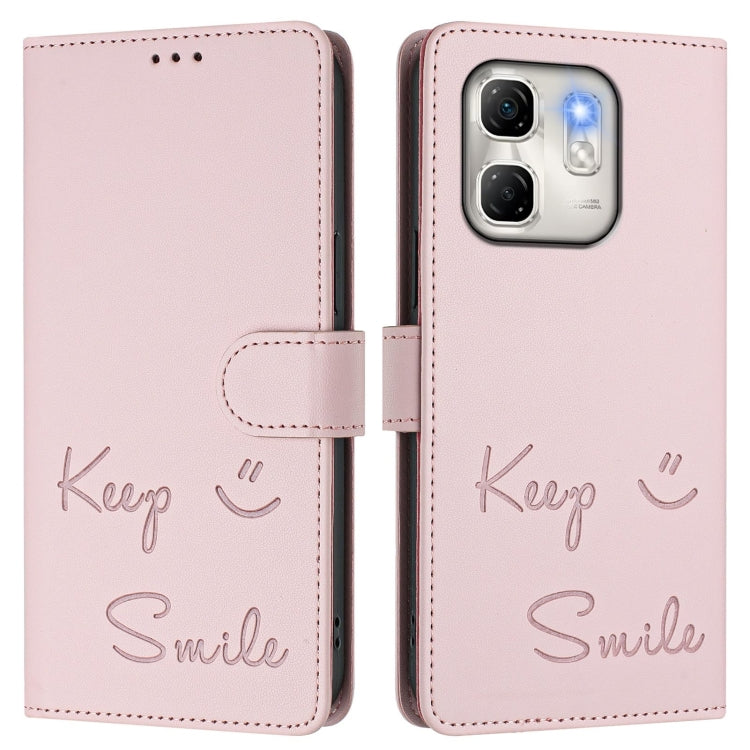 For Infinix Hot 50i 5G / Smart 9 4G Smile Embossing RFID Leather Phone Case