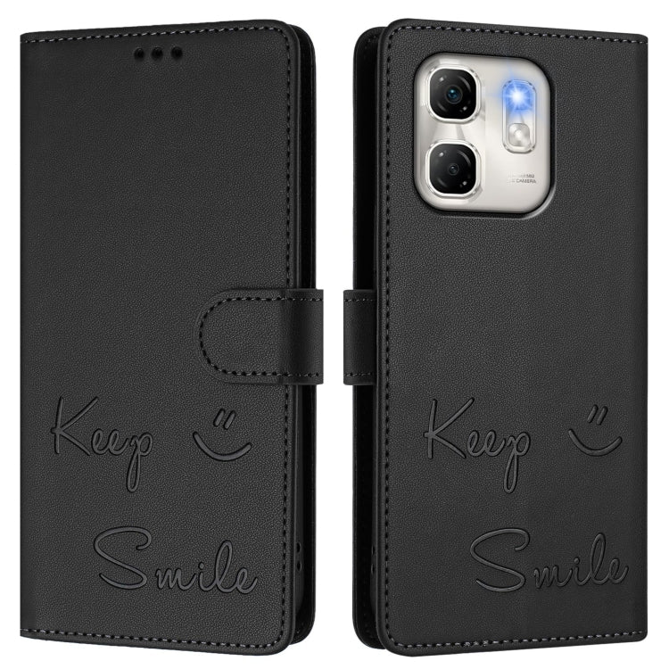 For Infinix Hot 50i 5G / Smart 9 4G Smile Embossing RFID Leather Phone Case
