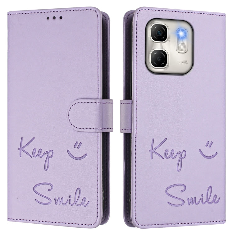 For Infinix Hot 50i 5G / Smart 9 4G Smile Embossing RFID Leather Phone Case
