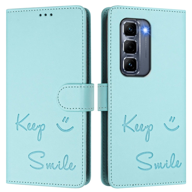 For Infinix Hot 50 Pro+ 4G Smile Embossing RFID Leather Phone Case