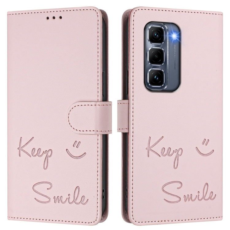 For Infinix Hot 50 Pro+ 4G Smile Embossing RFID Leather Phone Case