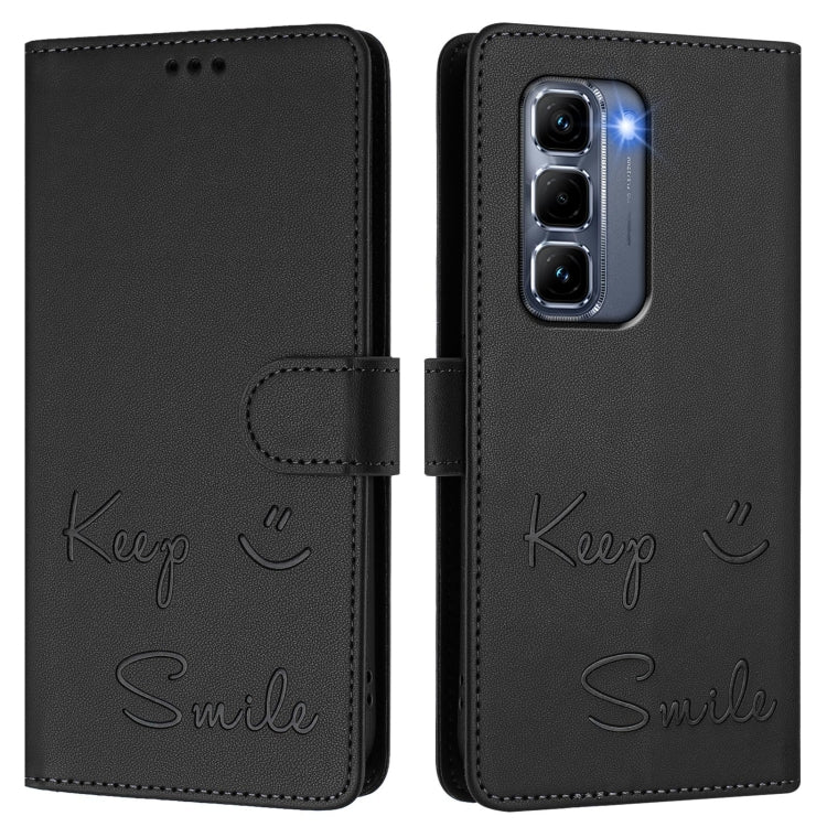 For Infinix Hot 50 Pro+ 4G Smile Embossing RFID Leather Phone Case