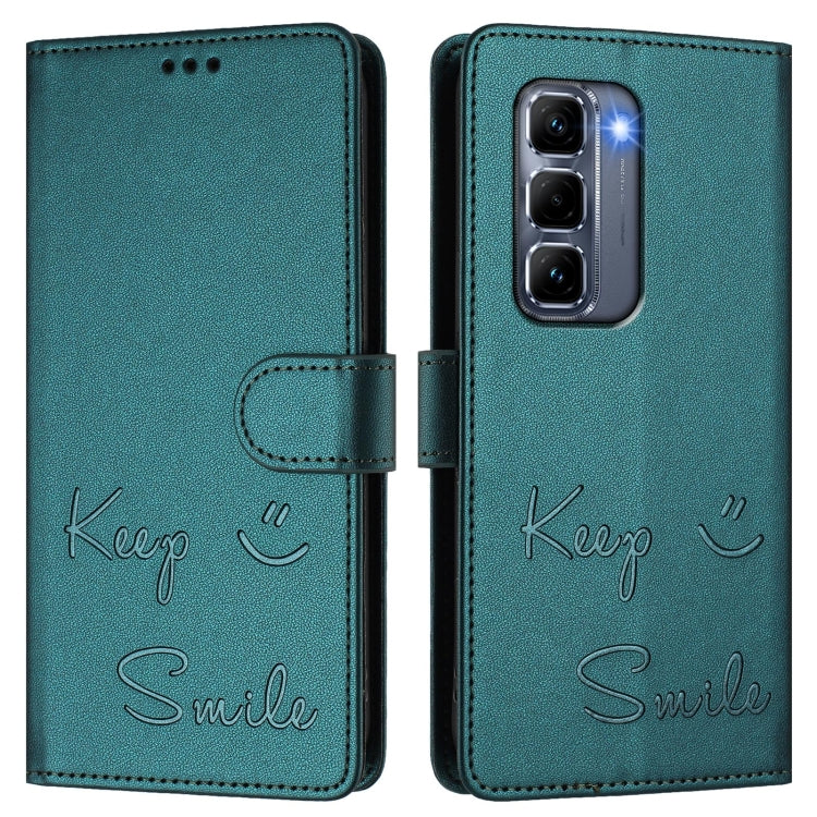 For Infinix Hot 50 Pro+ 4G Smile Embossing RFID Leather Phone Case