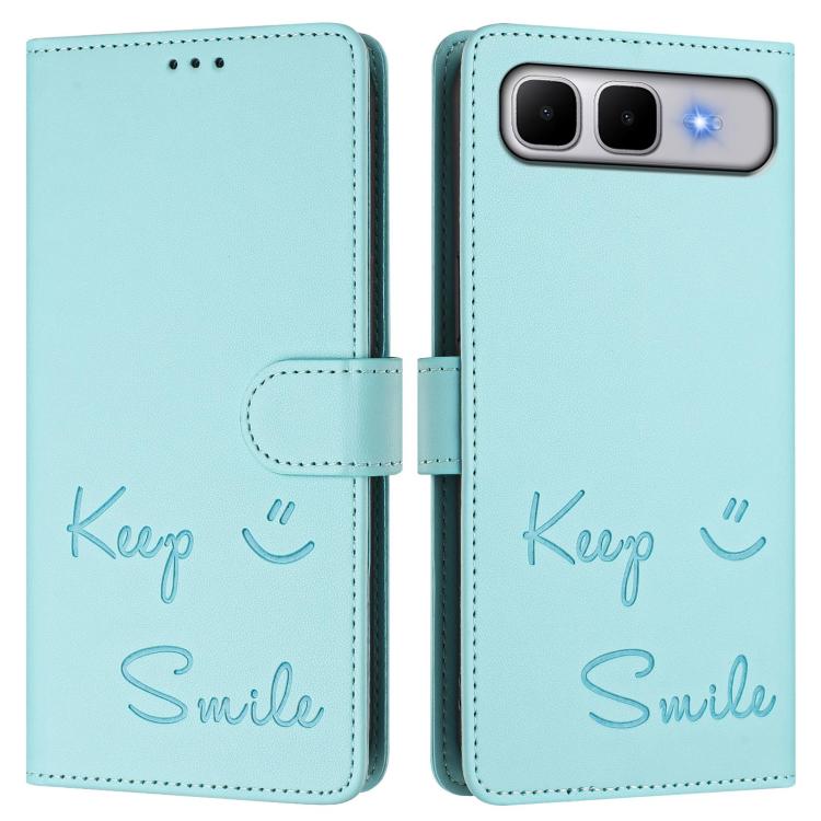 For Infinix Smart 10 Plus Smile Embossing RFID Leather Phone Case