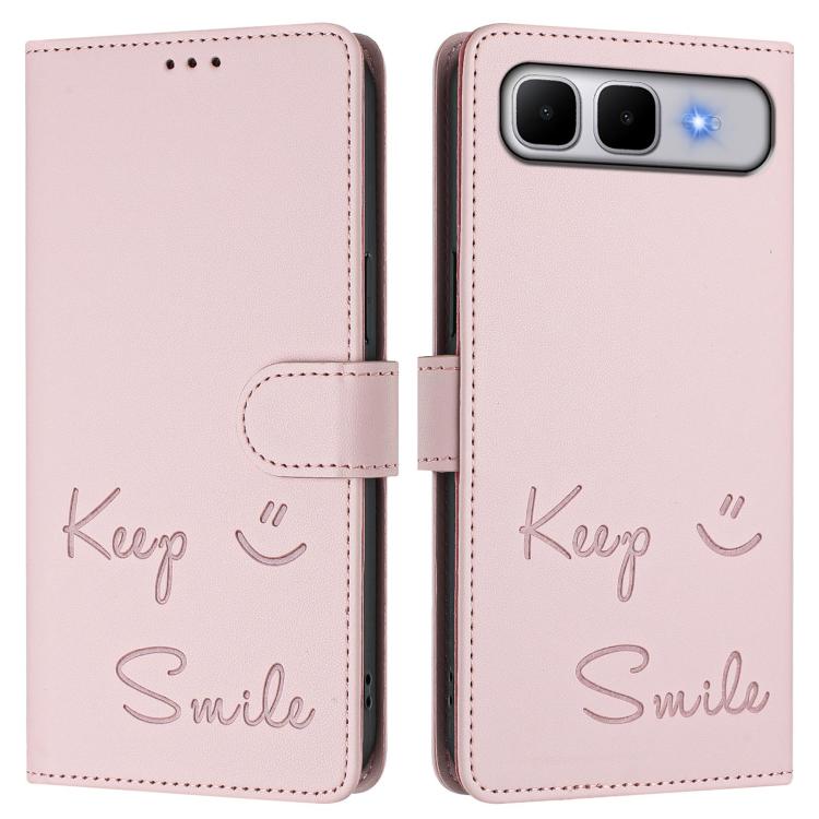 For Infinix Smart 10 Plus Smile Embossing RFID Leather Phone Case