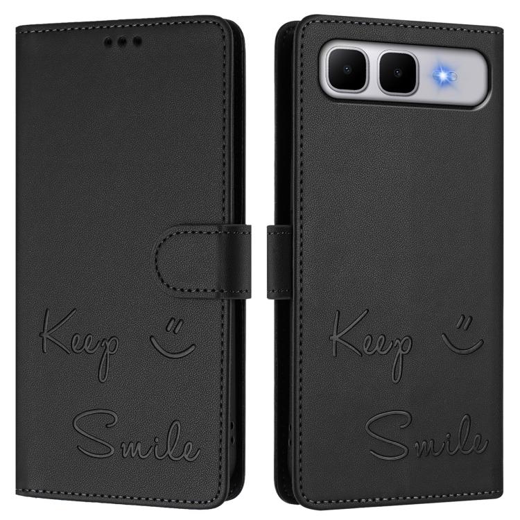 For Infinix Smart 10 Plus Smile Embossing RFID Leather Phone Case