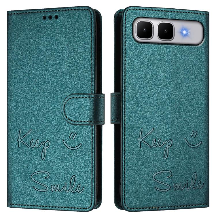 For Infinix Smart 10 Plus Smile Embossing RFID Leather Phone Case
