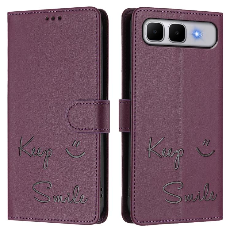 For Infinix Smart 10 Plus Smile Embossing RFID Leather Phone Case