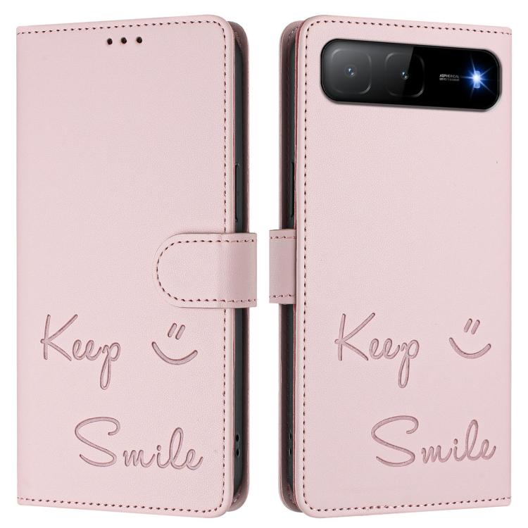 For Infinix Hot 60i 5G / Tecno Spark Go 5G Smile Embossing RFID Leather Phone Case